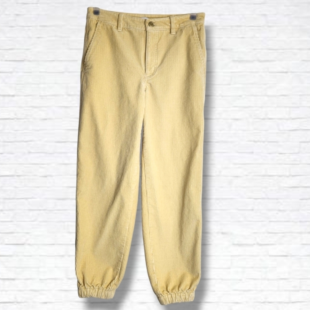 Aritzia Tna Ripcord Butter Yellow Corduroy Jogger Leg Pants Size 6 - Picture 1 of 15